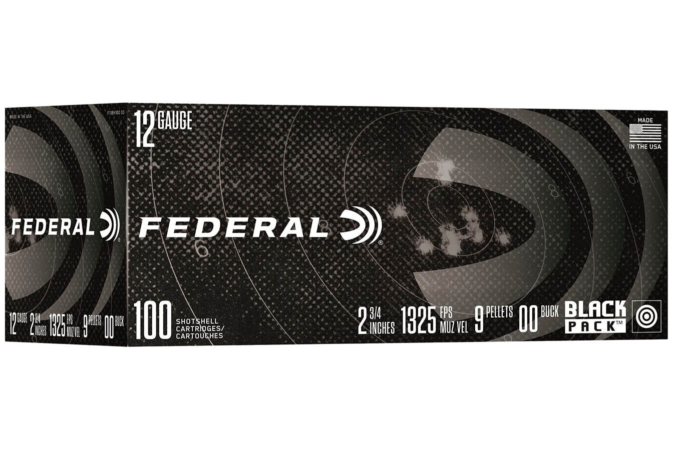 Federal 12 Gauge 2-3/4in / 70mm 00Buck Shot Self Defense 100 Per Box Ammunition